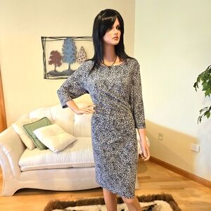 Ralph Lauren Black & White Print Dress Size 18